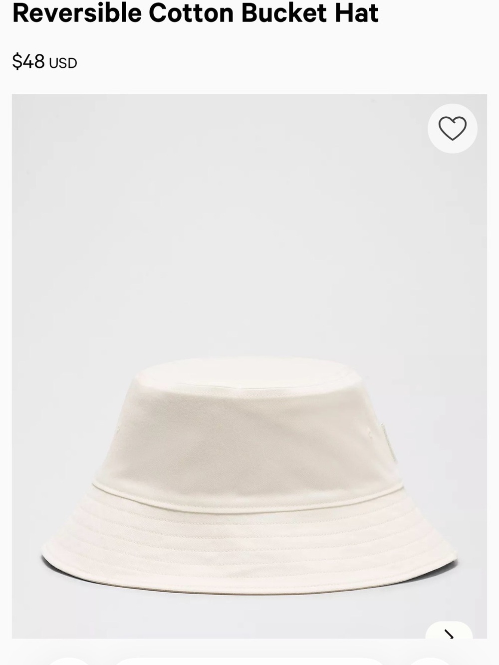 Lululemon Cream Bucket Hat. NWT no tag